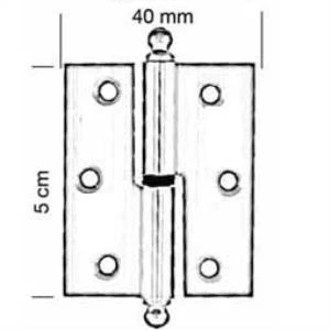 Okka Menteşe Pirinç Sarı 5cm - Resim 2