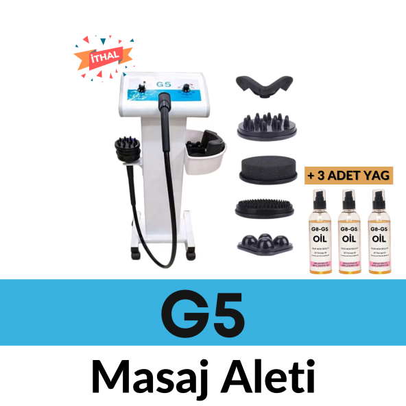 İTHAL G5 Masaj Yeni Model Bölgesel Zayıflama Ve Selülit Cihazı 1950 Devir + 3 Adet G5 Yağı