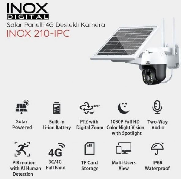 inox 4g Solar Kamera Hd 1080p 4g Solar Panel Pt Ip Camera Inox-210ıpc TYC00471194116 - 3