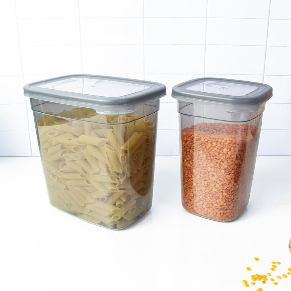 1 Adet 1,1 Lt + 1 Adet 1,85 Lt 2 Parça Yeni Nesil Saklama Kabı Seti - 2