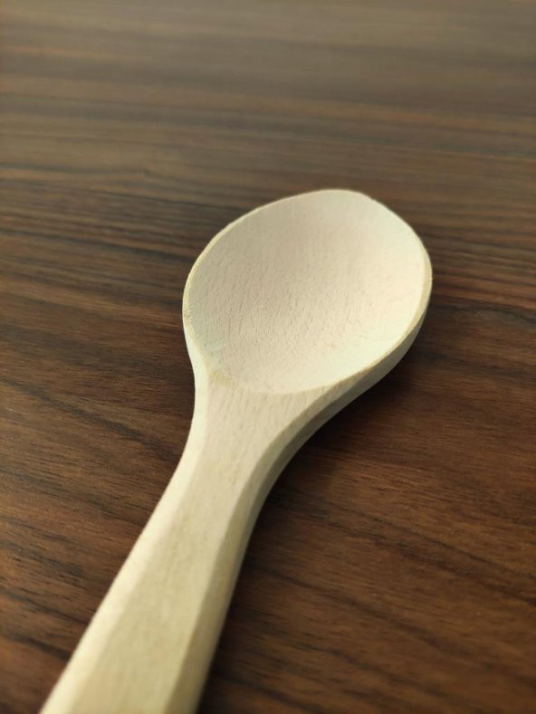 El İşçiliği Doğal Gürgen Ağacı Ahşap Lüks Derin Kaşık 27CM - 2