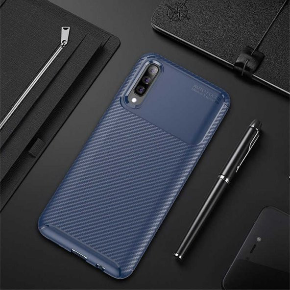 Samsung Galaxy A50 Kılıf Focus Karbon Kamera Korumalı Silikon Kılıf