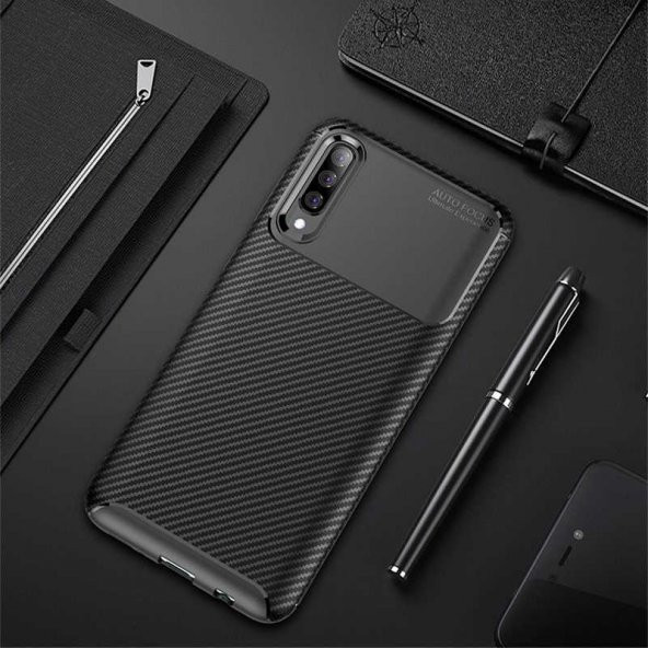 Samsung Galaxy A50 Kılıf Focus Karbon Kamera Korumalı Silikon Kılıf - 2