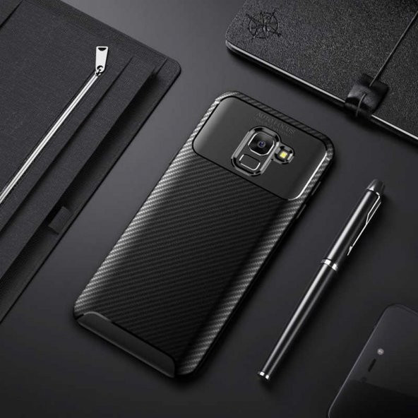 Samsung Galaxy J6 Kılıf Focus Karbon Kamera Korumalı Silikon Kılıf - 2