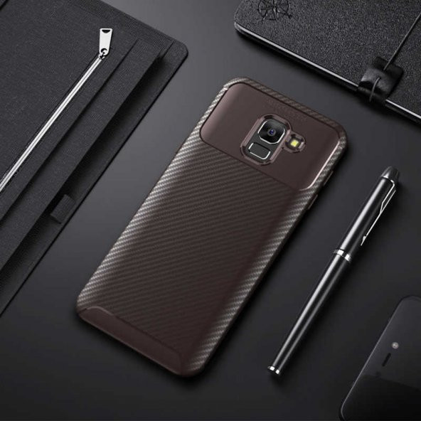 Samsung Galaxy J6 Kılıf Focus Karbon Kamera Korumalı Silikon Kılıf - 3