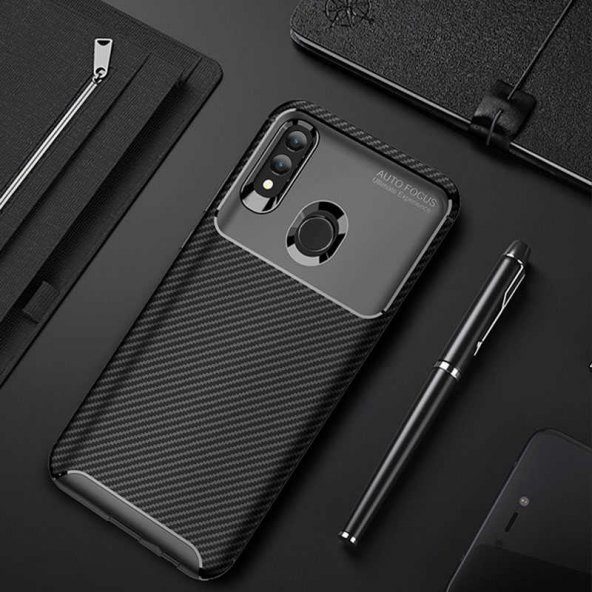 Huawei P Smart 2019 Kılıf Focus Karbon Kamera Korumalı Silikon Kılıf - 2