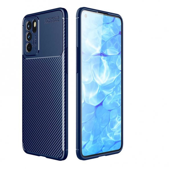 Oppo Reno 6 4G Kılıf Focus Karbon Kamera Korumalı Silikon Kılıf