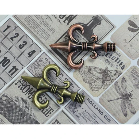 Mum Mühür Damga Kolu Döküm Metal Mühür Sapı Bakır Zambak - Resim 12