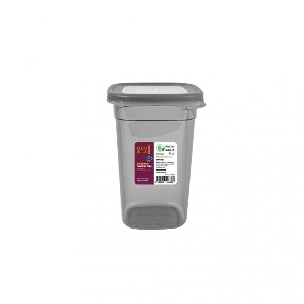 2li Saklama Kabı Şık Yeni Nesil Saklama Kabı Seti 2 x 1,1 Lt Dikdörtgen Antrasit - 3