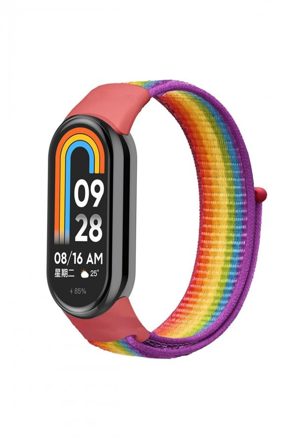 Xiaomi Mi Band 8 Uyumlu Kayış Örme Cırtlı Naylon Kordon