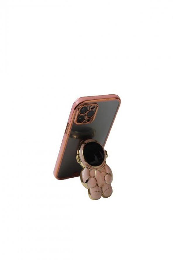 Xiaomi Redmi Note 8 Uyumlu Kılıf Astronot Gizli Standlı Silikon Lazer Arkası şeffaf Tpu