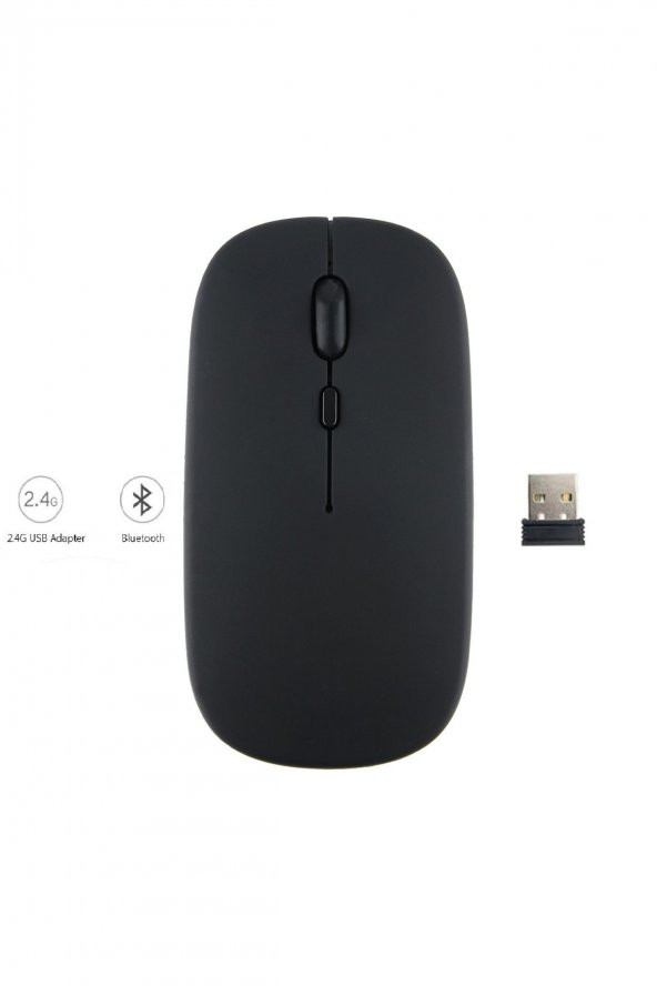 Samsung Galaxy Tab A T550 T552 T555 Uyumlu Mouse Bluetooth Wireless Şarj Edilebilir Fare 2.4g - 1