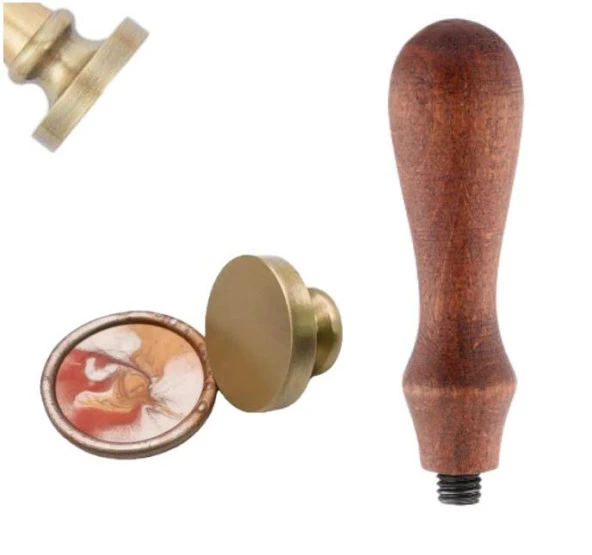 Boş Mum Mühür Bronz Damga Kafası Yuvarlak 30mm Bronz ürün görseli