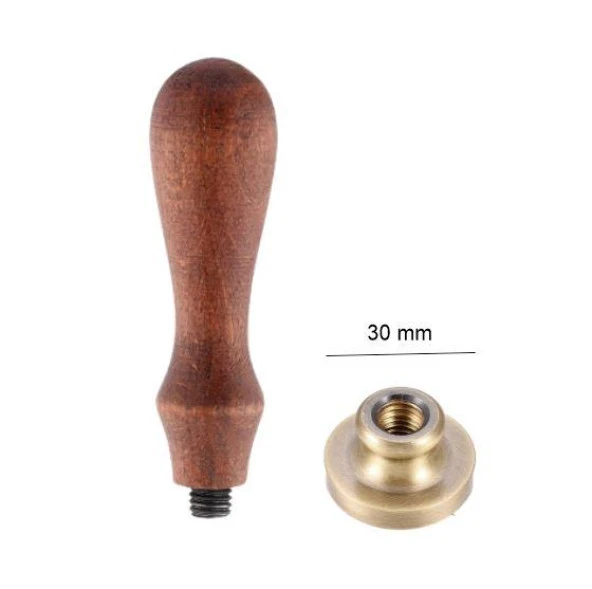 Boş Mum Mühür Bronz Damga Kafası Yuvarlak 30mm Bronz - Resim 2