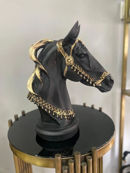 Dekoratif At Kafası Büst Büyük Boy Heykeli - 3