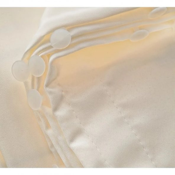 Hazır Saten Güneşlik Perde Krem ve Beyaz Renk Seçenekli 3 Farklı Ölçüde - 2