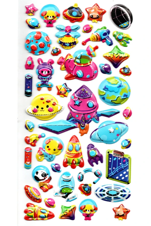 Sticker Kabartmalı Stiker Defter, Planlayıcı Etiket (limlra-033) - 17X9 cm - Uzay, Galaksi