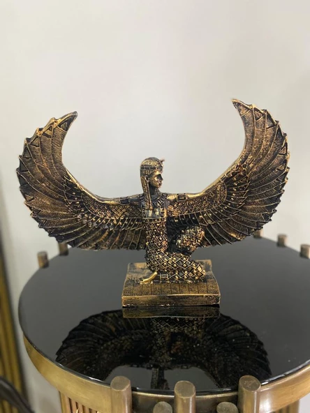 Dekoratif İsis Biblo Mısır Tanrıçası Melek şamdan modeli biblo - 5