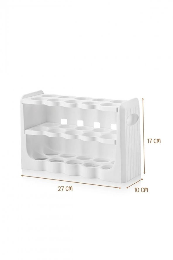 30 Bölmeli Yumurta Kutusu 3 Katlı Yumurtalık Buzdolabı Organizeri Saklama Kabı - 5