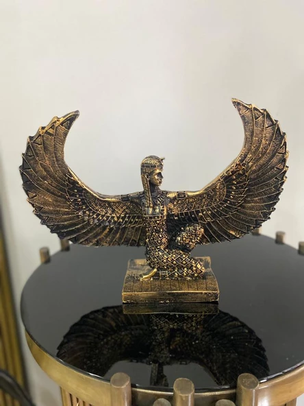 Dekoratif İsis Biblo Mısır Tanrıçası Melek şamdan modeli biblo - 6