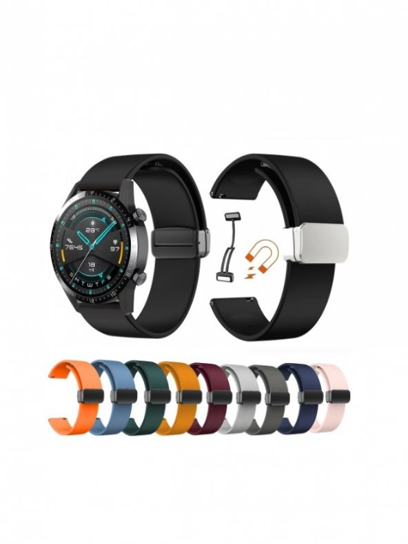 Huawei Samsung (22mm) Akıllı Saat Uyumlu Manyetik Mıknatıslı Kordon Kayış - 2