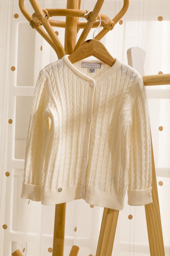 %100 Pamuk Triko Kız Bebek Hırka 13721 - 4