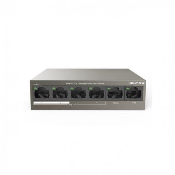 IP-COM F1106P-4-63W 4 PORT 10/100+2X 10/100 UPLINK 58W POE SWITCH
