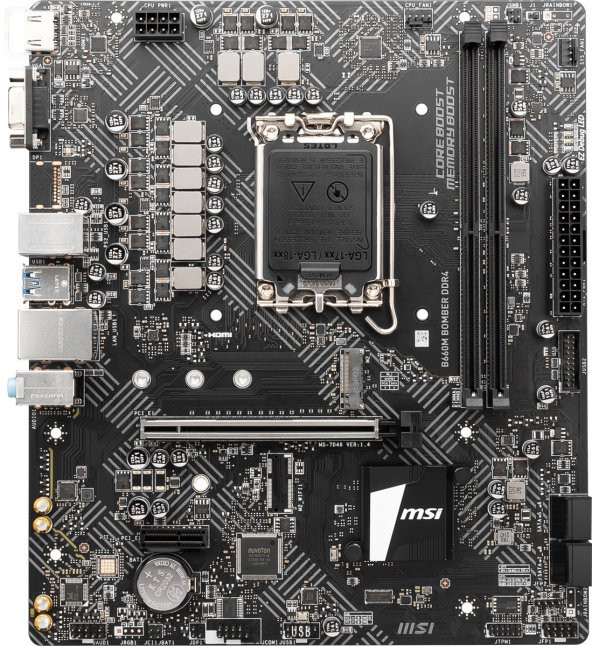 B660M BOMBER DDR4 SOKET 1700 DDR4 4600 (OC) PCI-E Gen 4 ,HDMI VGA M.2 USB3.2 1x1G LAN mATX