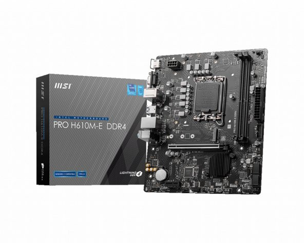 MB PRO H610M-E DDR4 SOKET 1700 DDR4 3200 (OC) HDMI VGA M.2 USB3.2 1x1G LAN mATX - 1