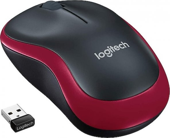 LOGITECH M185 Nano USB Kablosuz Mouse Kırmızı (910-002237)