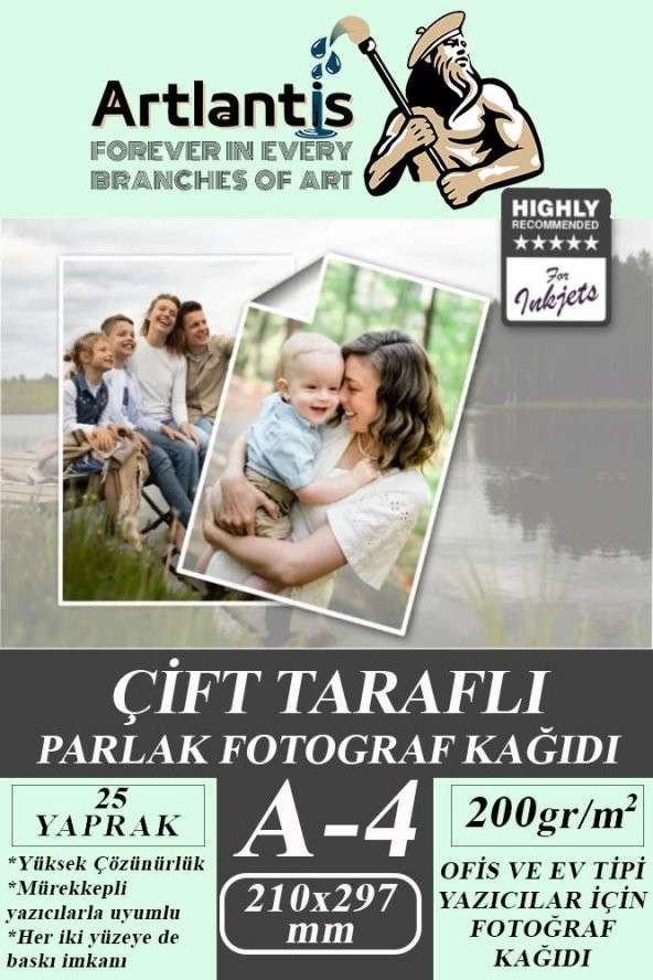 Fotoğraf Baskı Kağıdı A-4 200 Gr/m2 25li 1 Paket A4 Fotoğraf Kağıdı Ofis Ve Ev Tipi Mürekkepli Yazıcılar İçin