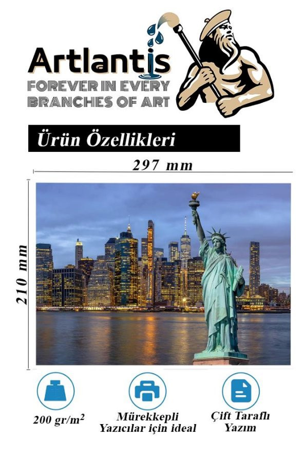 Fotoğraf Baskı Kağıdı A-4 200 Gr/m2 50li 1 Paket A4 Fotoğraf Kağıdı Ofis Ve Ev Tipi Mürekkepli Yazıcılar İçin - 4
