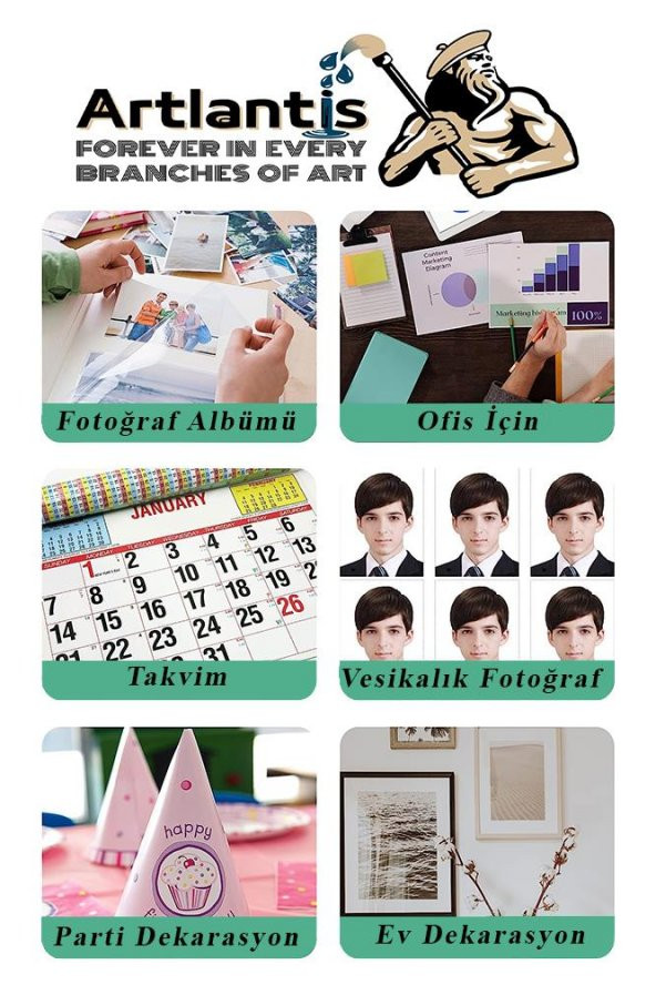 Fotoğraf Baskı Kağıdı A-4 200 Gr/m2 100lü 1 Paket A4 Fotoğraf Kağıdı Ofis Ve Ev Tipi Mürekkepli Yazıcılar İçin - Resim 2