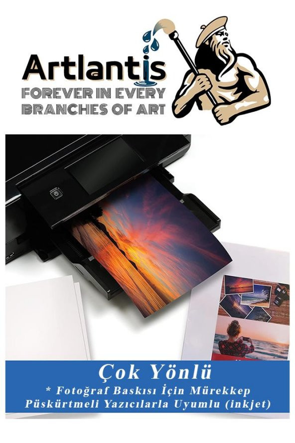 Fotoğraf Baskı Kağıdı A-4 200 Gr/m2 100lü 1 Paket A4 Fotoğraf Kağıdı Ofis Ve Ev Tipi Mürekkepli Yazıcılar İçin - Resim 3