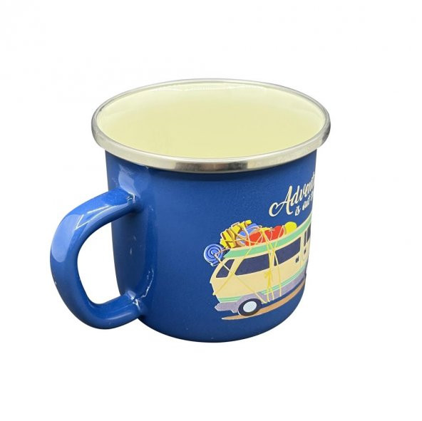 Orcamp Retro Emaye Kupa Bardak Adventure Mavi (OUT-1900) - 2