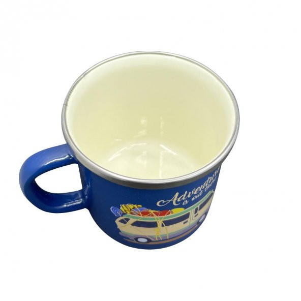 Orcamp Retro Emaye Kupa Bardak Adventure Mavi (OUT-1900) - 3