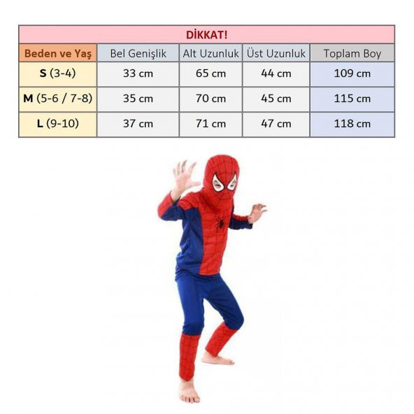 Spiderman Kostüm - Örümcek Adam Çocuk Kostümü - Maskeli Örümcek Adam Kostümü - 3