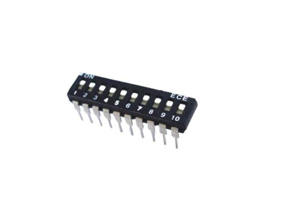 10'lu Dip Switch ON-OFF Siyah