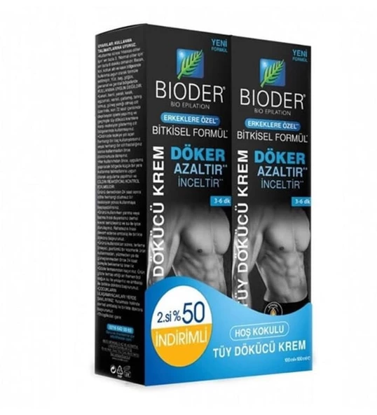 Bioder Tüy Dökücü Krem Erkek 100 ml 2'li