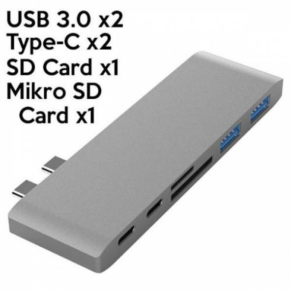 POLHAM Typc-e USB 3.0 Type-C Şarj Usb Kart Reader Çoğaltıcı Hub 6in1 sd kart okuyucu Usb Çoğaltıcı - 4