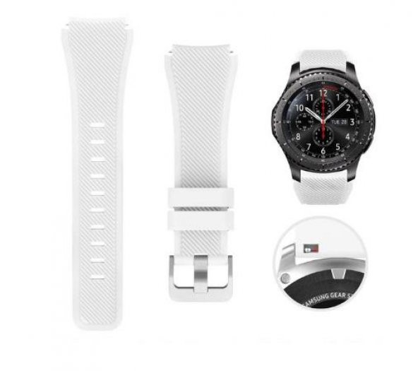 Samsung Gear S3 46mm Frontier Klasik Uyumlu Silikon Saat Kordon Kayış - 2