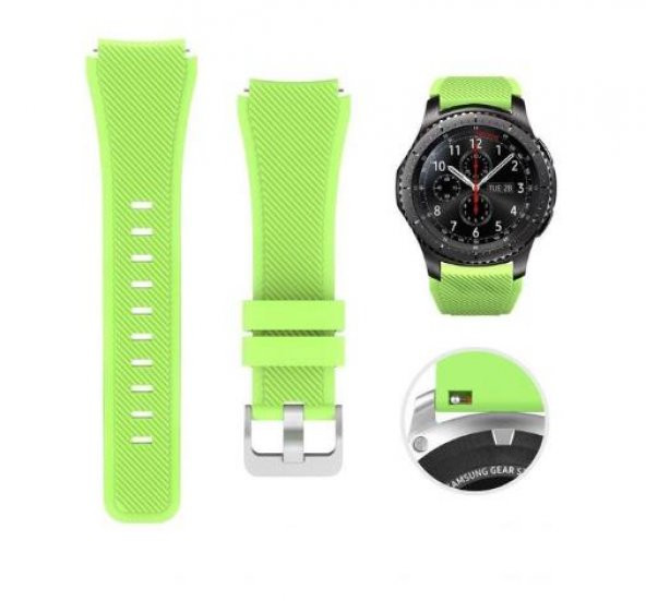 Samsung Gear S3 46mm Frontier Klasik Uyumlu Silikon Saat Kordon Kayış - 10