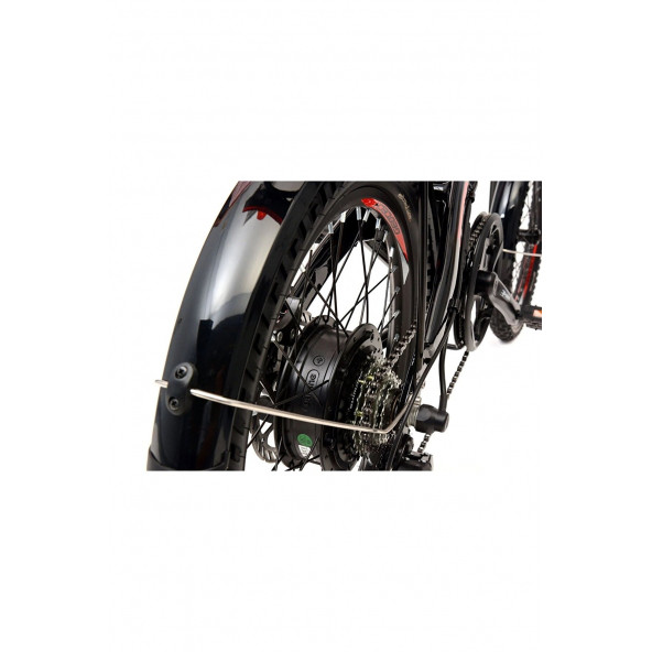 Geotech Fold-Up E20 Elektrikli Katlanır Bisiklet - Siyah/Kırmızı - 6