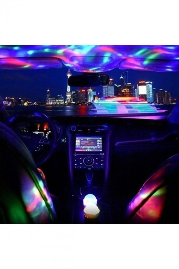 Uraz Oto Aksesuar Mini Dj Sese Duyarlı Led Usb Disco Lambası