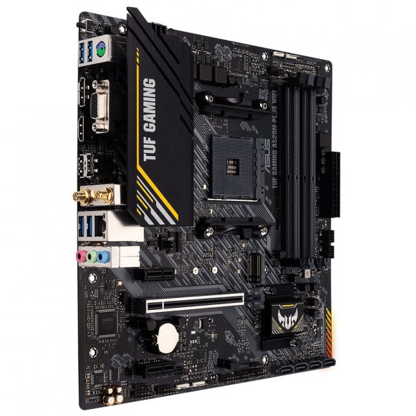 ASUS TUF GAMING A520M-PLUS WIFI AMD A520 AM4 DDR4 4800 Mhz  WIFI BT AURA RGB mATX Anakart - 3