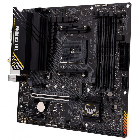 ASUS TUF GAMING A520M-PLUS WIFI AMD A520 AM4 DDR4 4800 Mhz WIFI BT AURA RGB mATX Anakart - 4