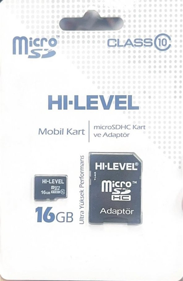 HI-LEVEL 16GB MICROSDHC KART VE ADAPTÖR CLASS10 HAFIZA KARTI
