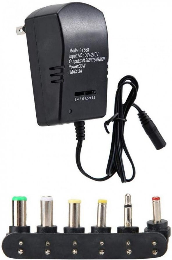 UNIVERSAL SY-668 30W 3A TABLET MODEM DİZÜSTÜ PC ŞARJ ADAPTÖRÜ 6DC GÜÇ KONNEKTÖRÜ  - 2
