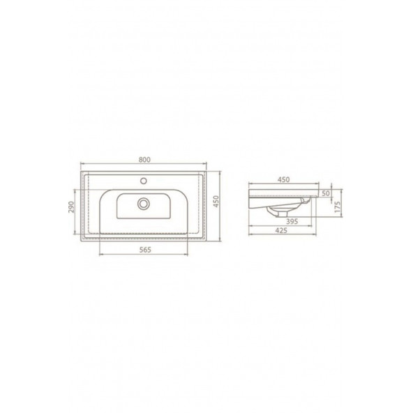 Turkuaz Frame 80x45 cm Etejer Uyumlu Lavabo - 4