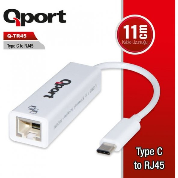 Qport Q-TR45 TYPE-C TO RJ45 Çevirici GİGABİT NETWORK CONVERTER